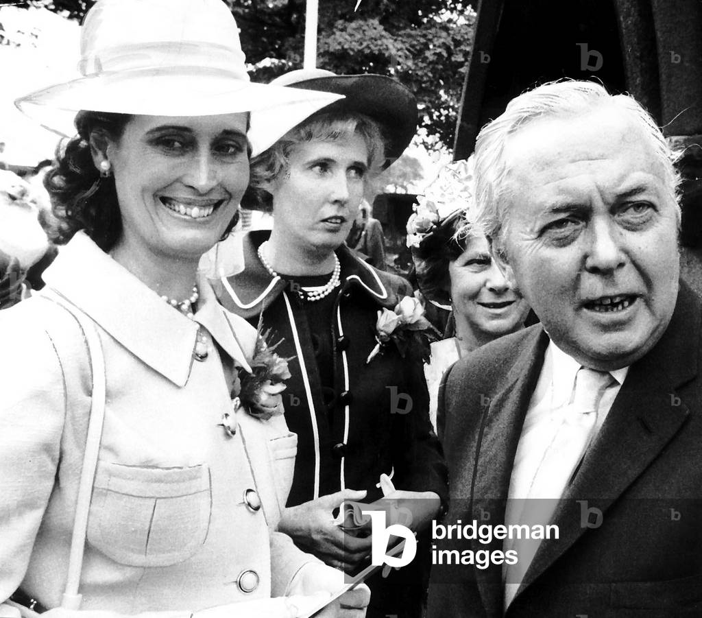 Harold Wilson with Lady Falkender (C) Ex-Secretary of Harold Wilson 1979 (b/w photo)