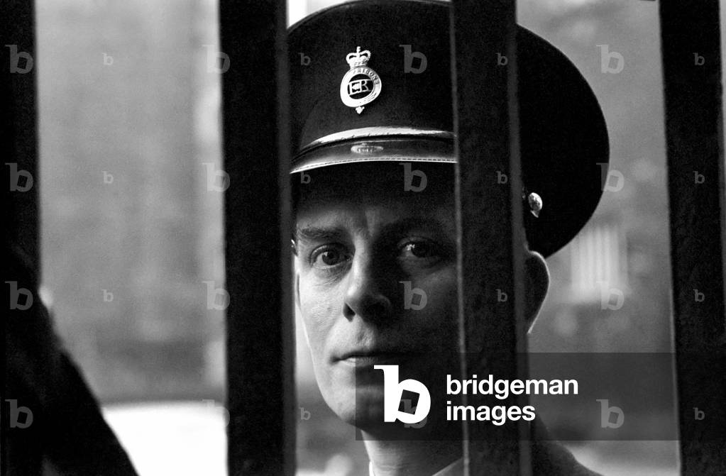 Crime Prisons: Prison Officer John Gaynor at work in Strangeways Jail, Manchester. November 1969