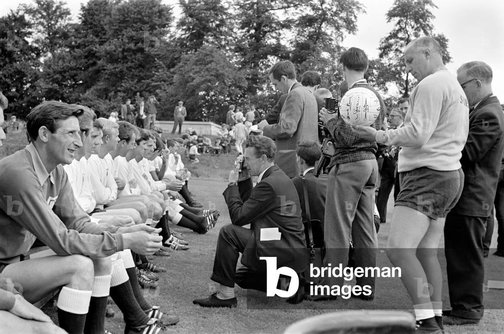 Tottenham Hotspur team having pictures taken by the press before a training session. July 1965 1965-1971-043 (photo)