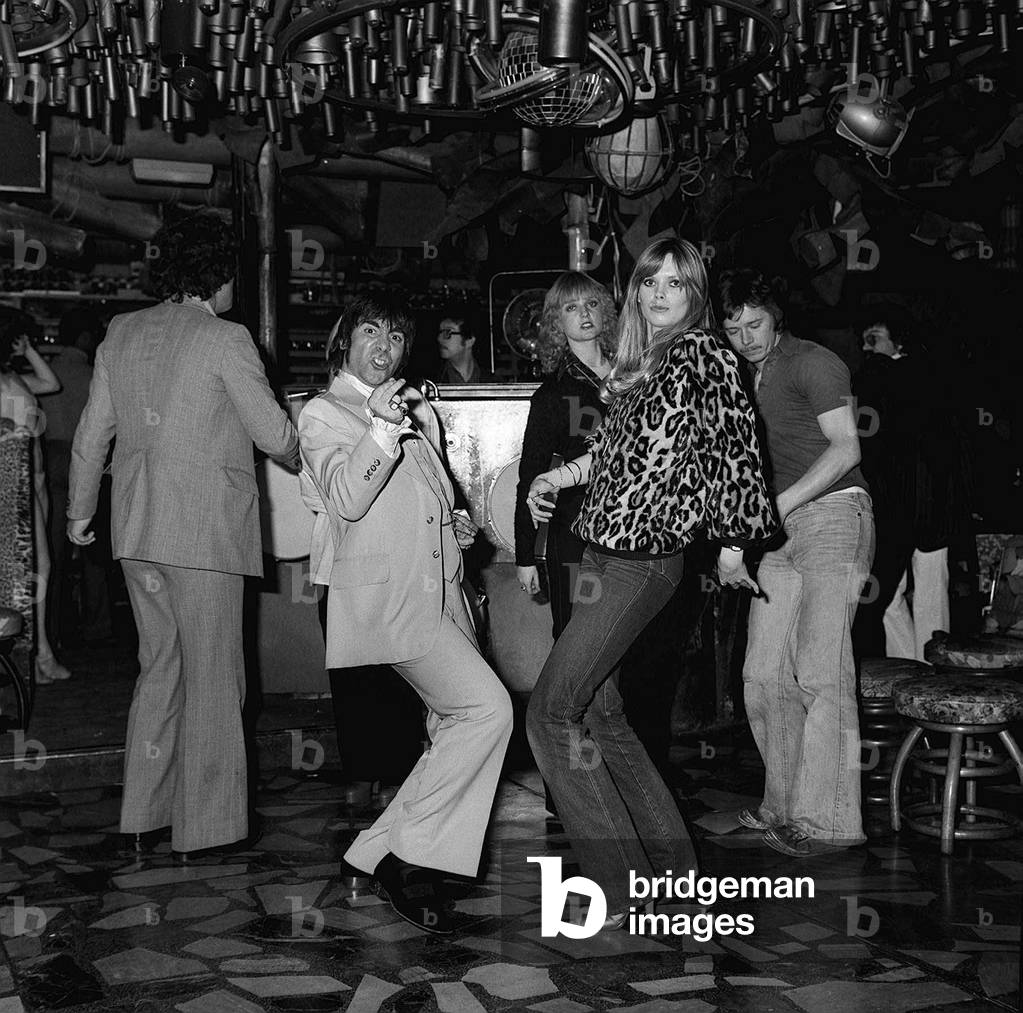 Keith Moon at Laval nightclub with Annette Lax, 1978 (b/w photo)