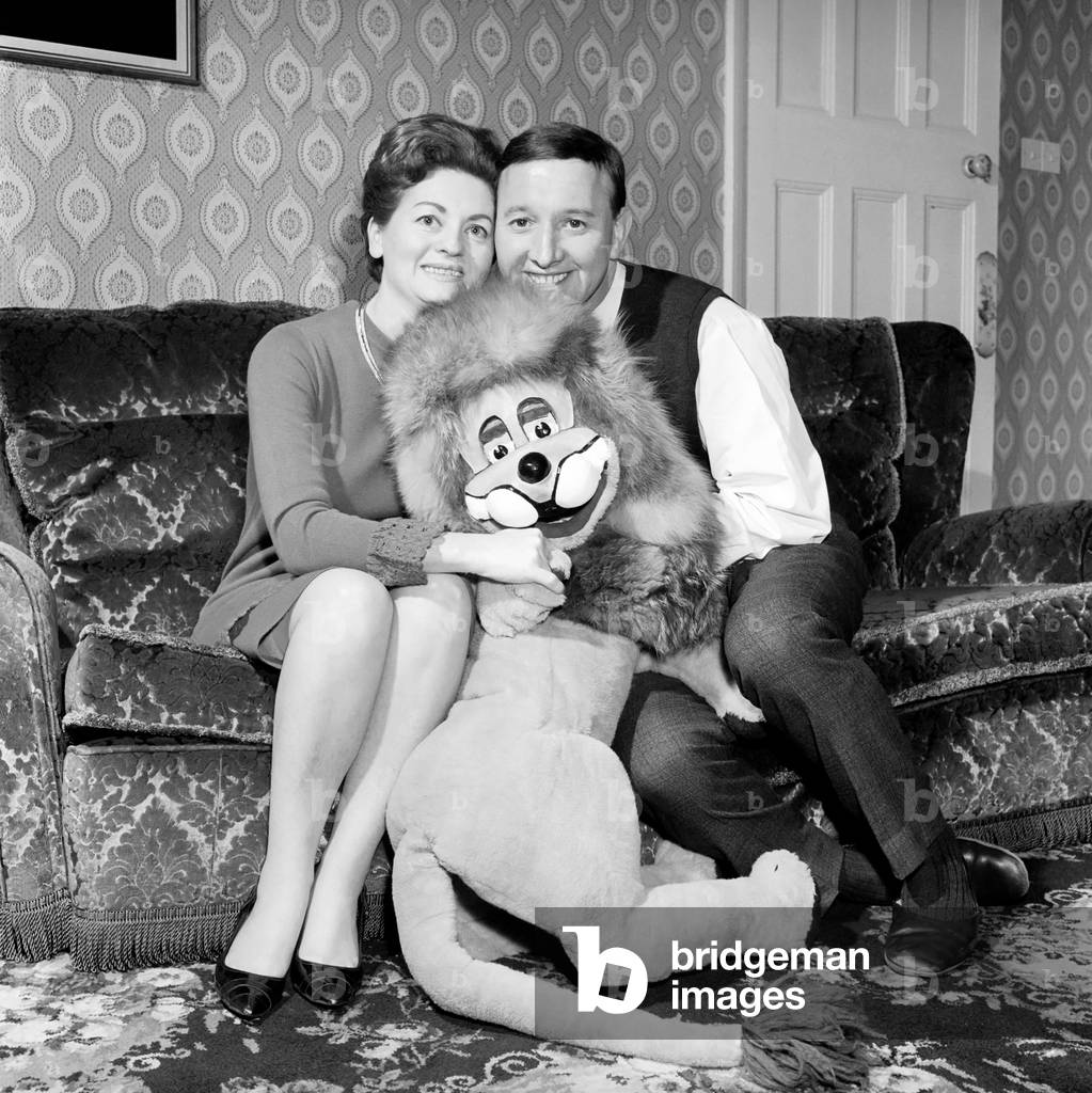 Terry Hall with Lenny the lion seen here at home. 1960
