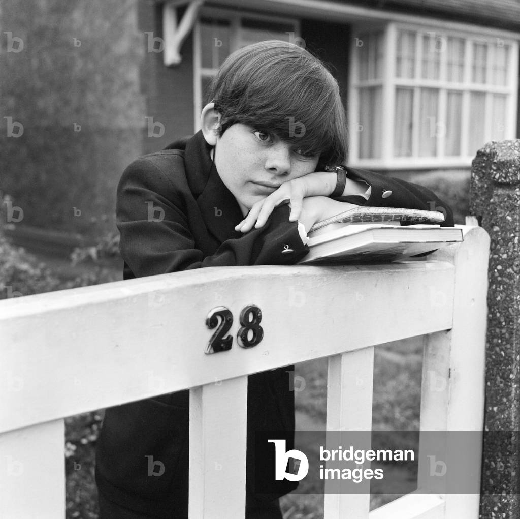 Child actor Jack Wild, who played the role of the Artful Dodger in the 1968 film 'Oliver!'. Pictured outside his home in Hounslow. 30th September 1968.