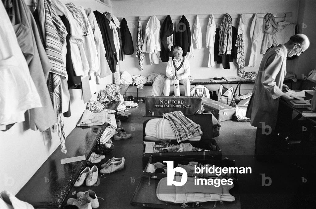 Australian tour of Great Britain for the Ashes. First test match at Old Trafford between England and Australia. All quiet on the dressing room front... The scene in the England camp on day one of the First Test. 9th June 1972 (b/w photo)