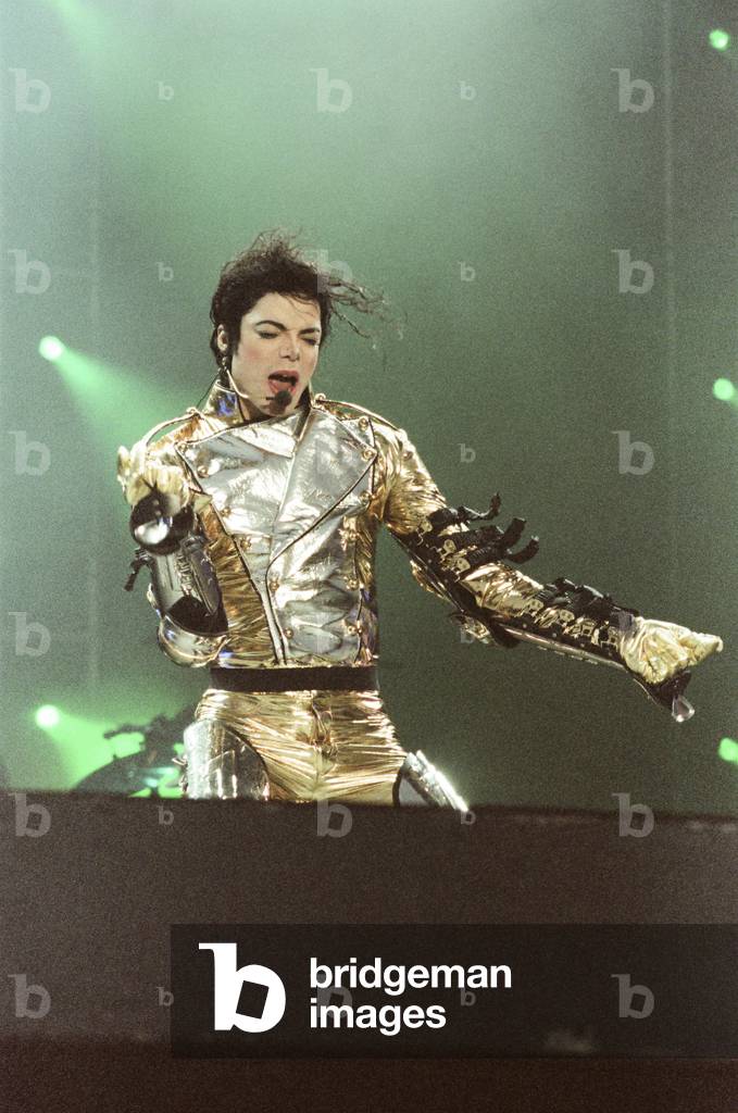 Michael Jackson seen here on stage at Sheffield, 10th July 1997 (photo)