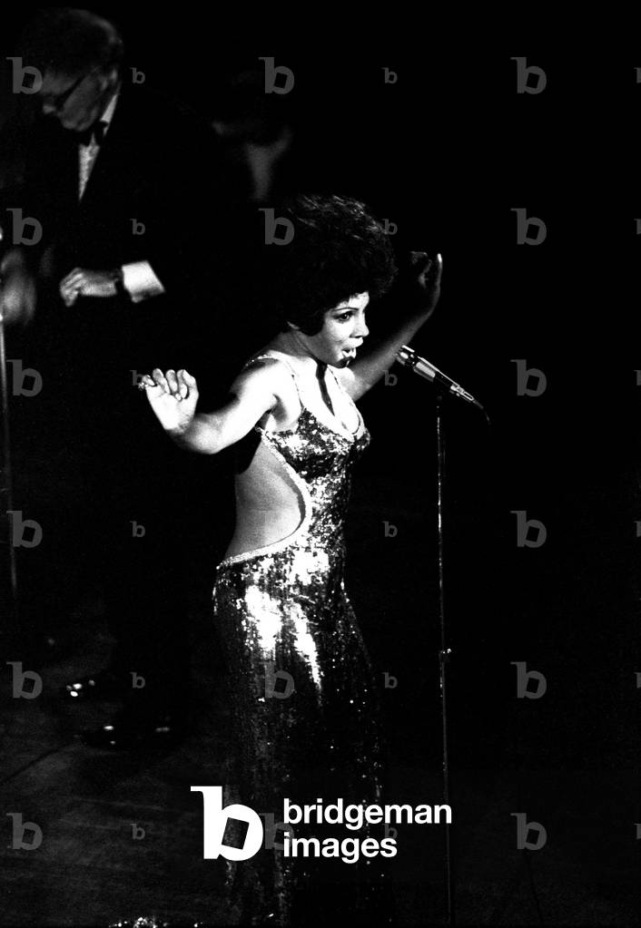 Shirley Bassey performing on stage in concert at Newcastle City Hall 30th April, 1971