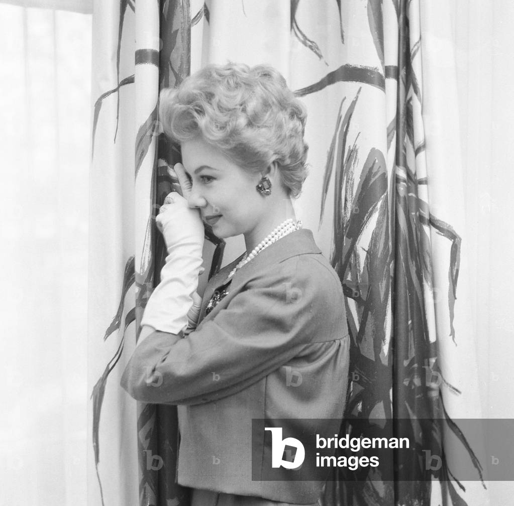 Mitzi Gaynor, American actress, singer & dancer, pictured April 1958 (b/w photo)