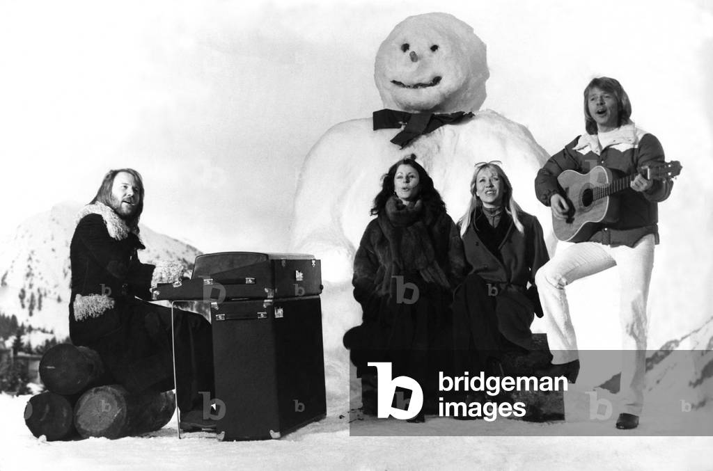 ABBA recording Alpine Spectacular in Leysin, Switzerland, for BBC. February 1979