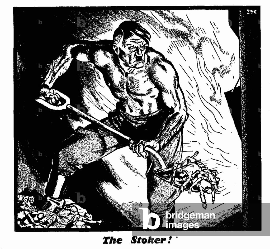 The Stoker!, 11th April 1940 Cartoon drawn following the invasion of Denmark and Norway in the early hours of the 9th April 1940 (b/w illustration)