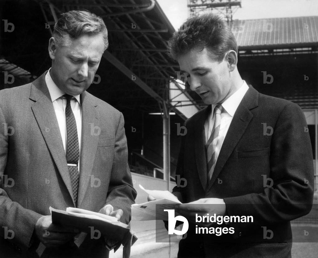 Derby County manager, Brian Clough (right) and his assistant Peter Taylor. August 1967 (photo)