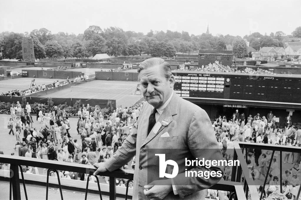 Peter Wilson, Mirror Sports Journalist at Wimbledon, 22nd June 1971 (b/w photo)