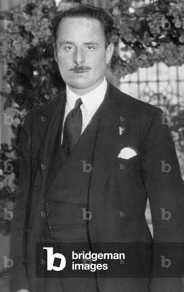 Sir Oswald Ernald Mosley, 6th Baronet (16 November 1896 - 3 December 1980) was an English politician, known principally as the founder of the British Union of Fascists (BUF). He was a Member of Parliament for Harrow from 1918 to 1924, for Smethwick from 1926 to 1931 and Chancellor of the Duchy of Lancaster in the Labour Government of 1929-31, a position he resigned due to his disagreement with the Labour Government's unemployment policies. He then formed the New Party which merged with the BUF (which included the Blackshirts) in 1932. 8th December 1932 (b/w photo)