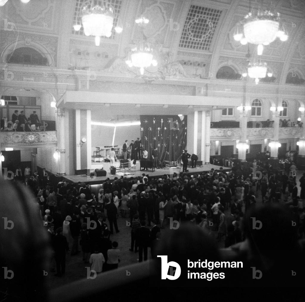 Scenes at the Winter Gardens in Blackpool after riots broke out during the Rolling Stones concert. 24th July 1964 (b/w photo)