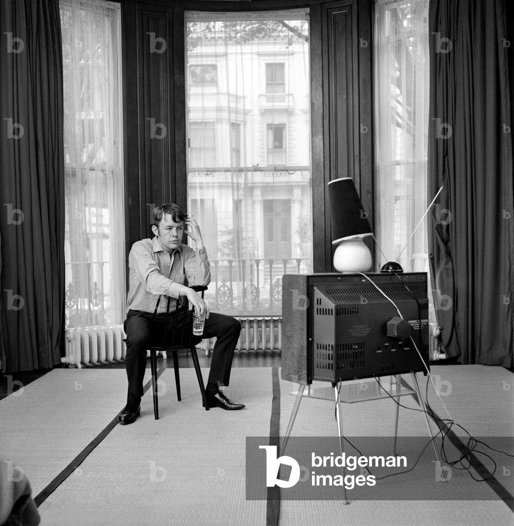 Champions actor William (Bill) Gaunt seen here at home, 1966 (b/w photo)