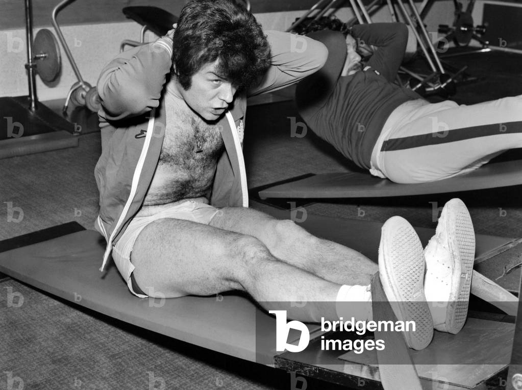 Pop star Gary Glitter, January 1975 (b/w photo)