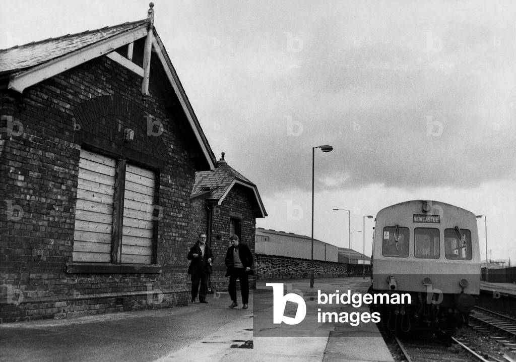 A general view of the now disused Carville Railway Station in Wallsend on 18th April 1973 (b/w photo)