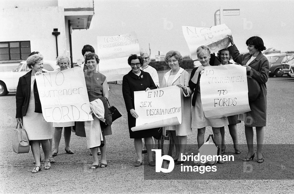 Women sewing machinists strike action, June 1968