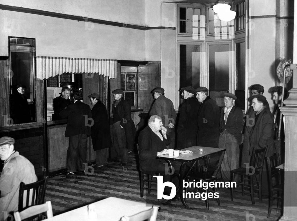 A scene from one of the dining halls of the Salvation Army on 28th January 1958 (b/w photo)