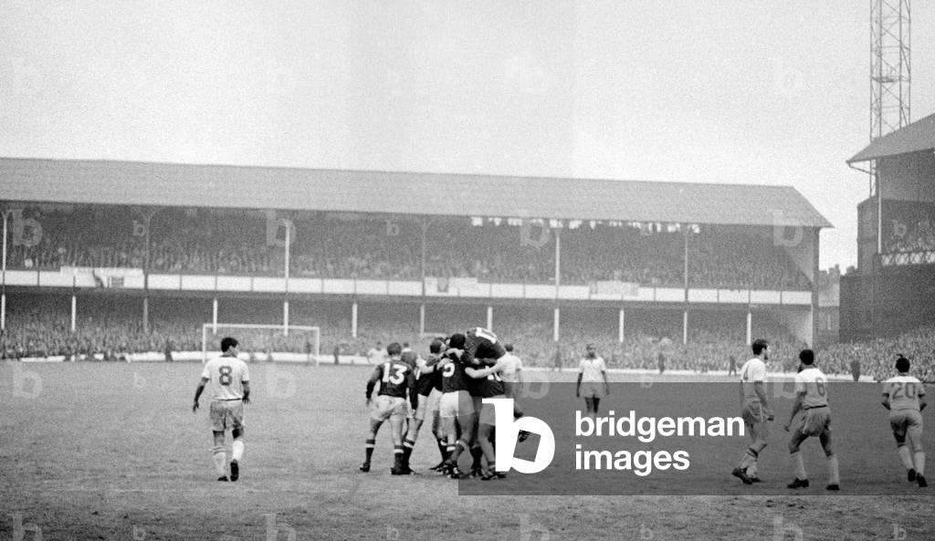 World Cup Brazil versus Hungary at Goodison Park 15th July 1966 Fresco and OwensHungary celebrate after scoringJuly 19661960s©Mirrorpix (photo)