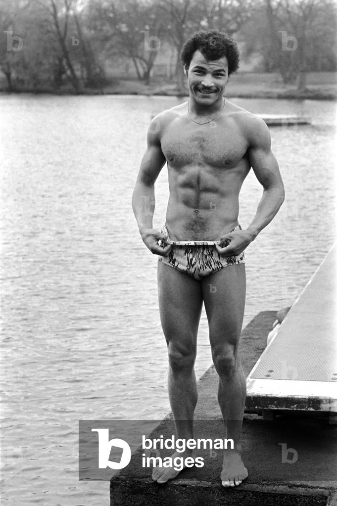 Boxer John Conteh, March 1975 (b/w photo)