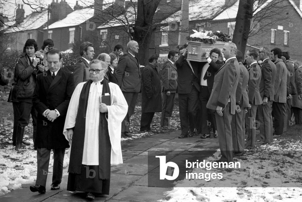 Funeral of Murdered Heiress Lesley Whittle, March 1975 (b/w photo)
