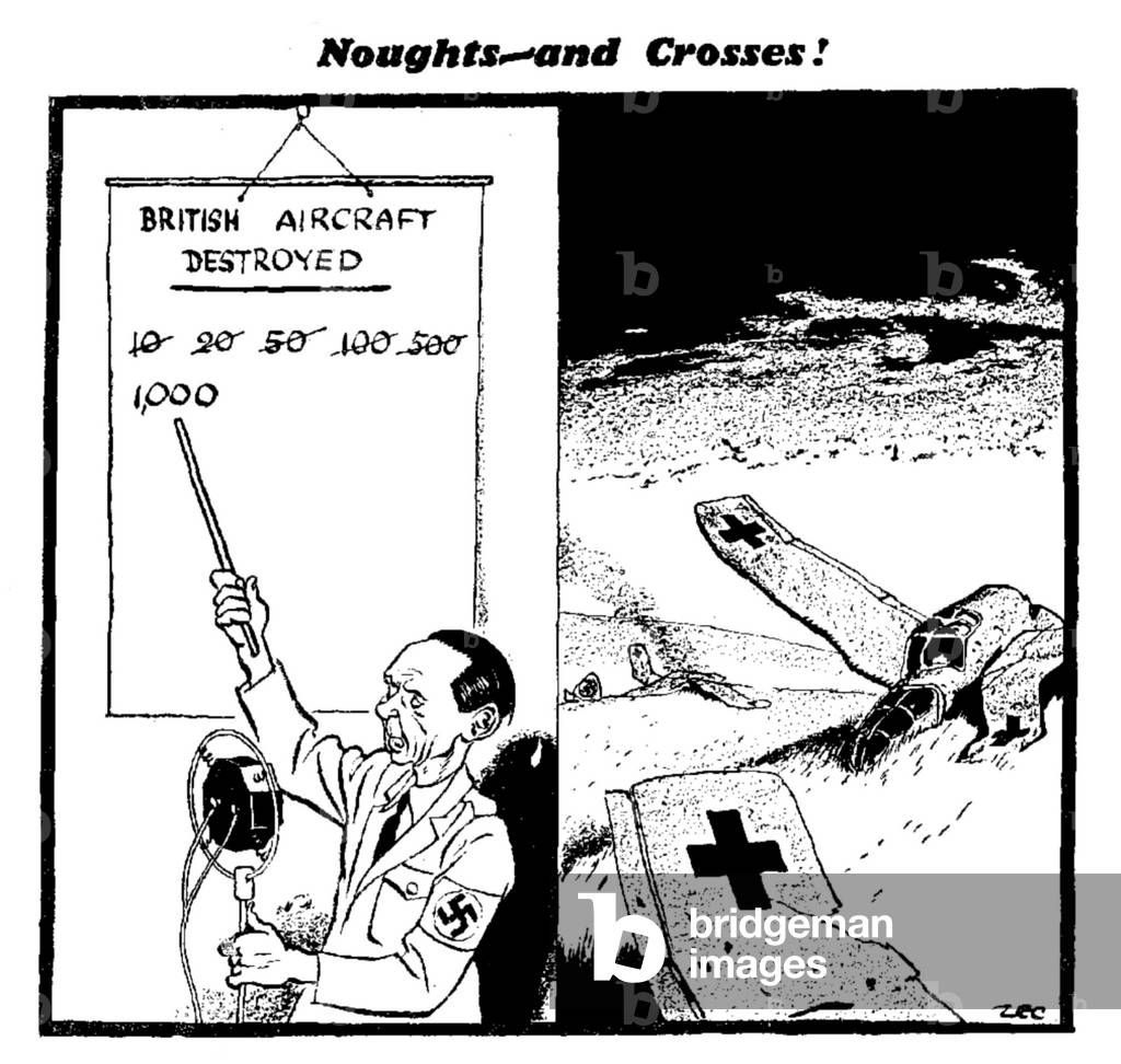 Noughts and Crosses!, 13th August 1940 (b/w illustration)