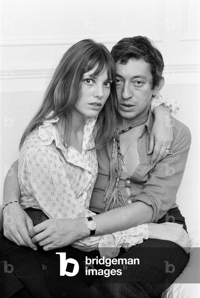 Serge Gainsbourg Actor With Actress Jane Birkin In Their Chelsea Home, 19/09/1969 (b/w photo)