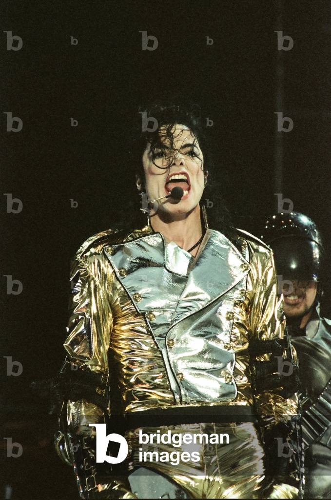 Michael Jackson seen here on stage at Sheffield, 10th July 1997 (photo)