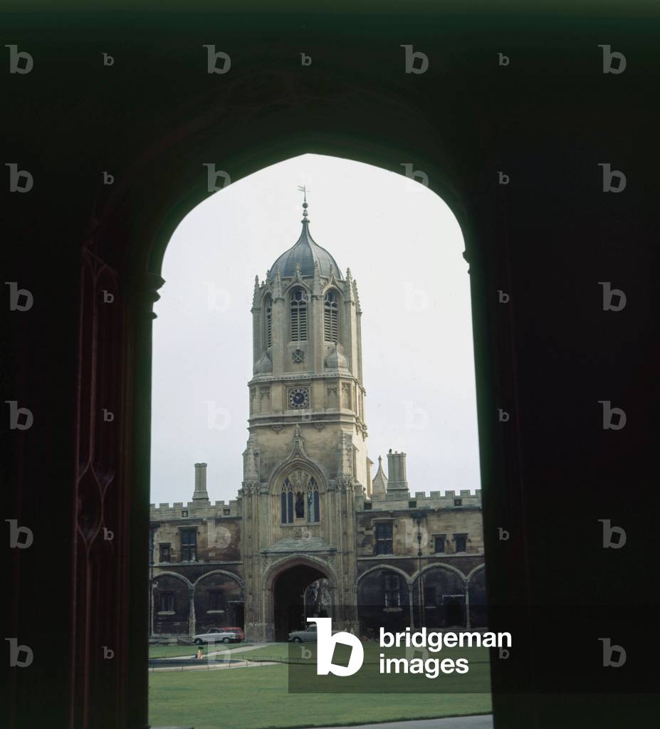 A view of Christ College in Oxford, January 1972 (b/w photo)