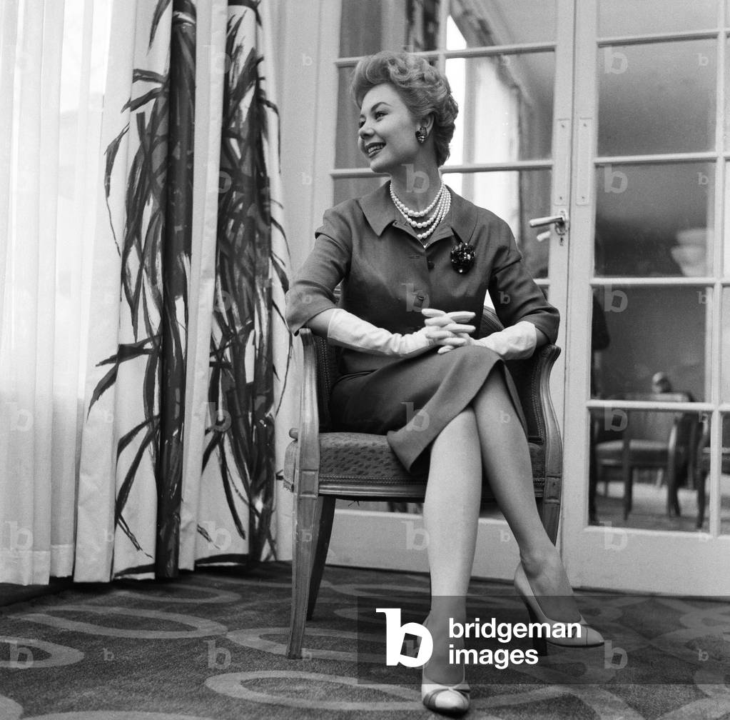 Mitzi Gaynor, American actress, singer & dancer, pictured April 1958 (b/w photo)