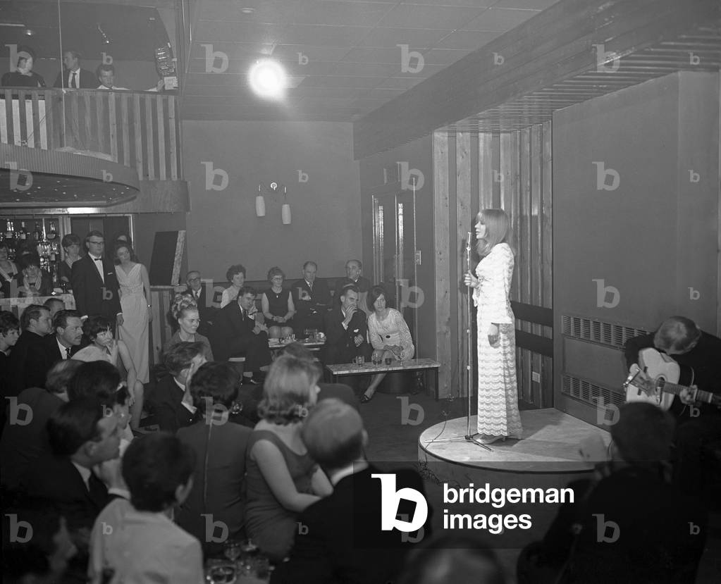 Marianne Faithfull seen here making her debut cabaret appearance at the Blue Nile Club, Radford Road, Coventry. 28th April 1965