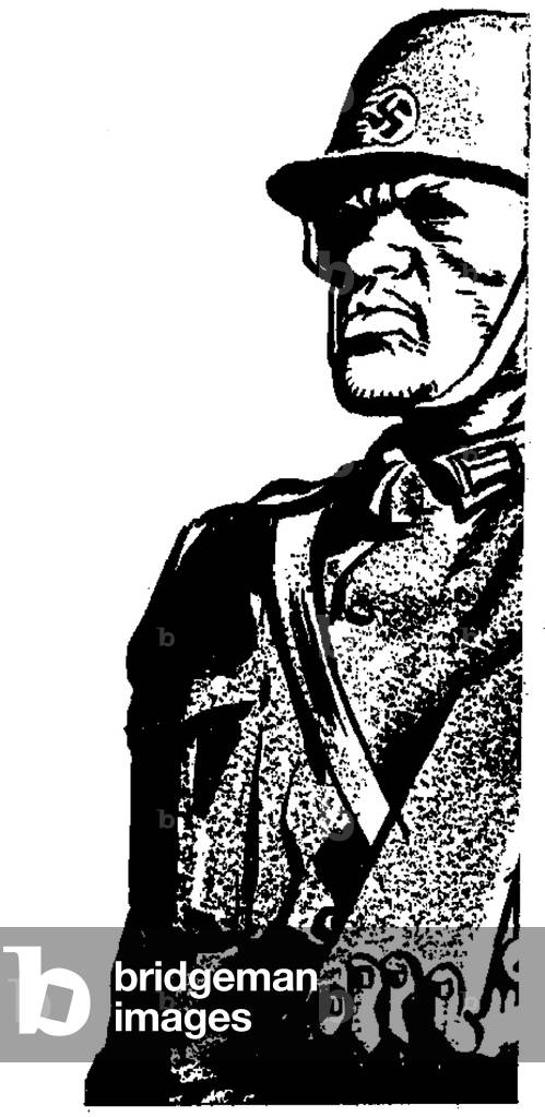 Cartoon header for feature Bad and Evil Things by David Walker, Daily Mirror 24th January 1940 (b/w photo)