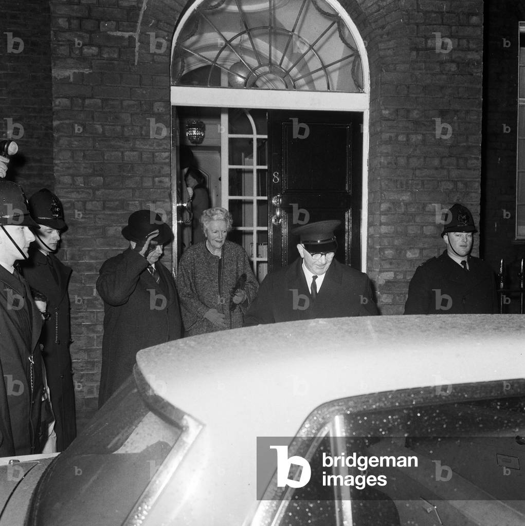 Lady Churchill leaving for a drive, 1965 (b/w photo)