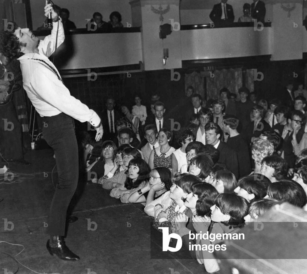Tom Jones and his band performing at the Paget Rooms in Penarth. 
July 1965.