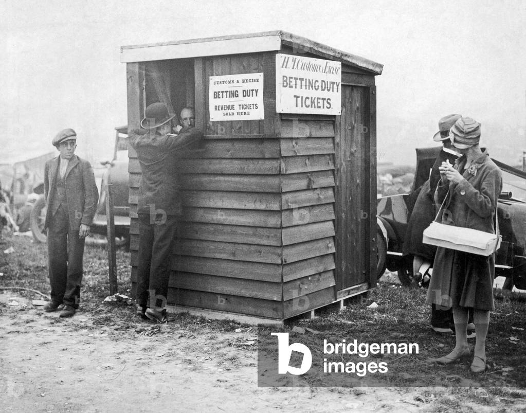 Betting Box at Epsom Derby, 2nd June 1927 (b/w photo)