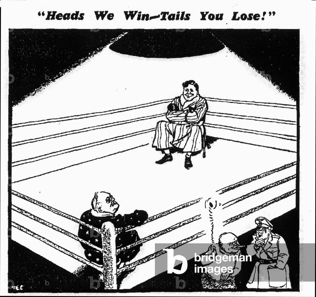 Philip Zec cartoon 6th November 1940 (b/w photo)