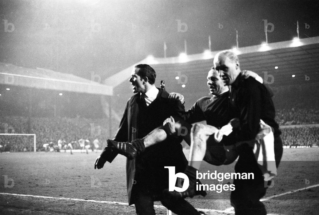 Manchester United v Manchester City, league match at Old Trafford, Wednesday 27th March 1968. Final Score: Man Utd 1-3 Man City (photo)