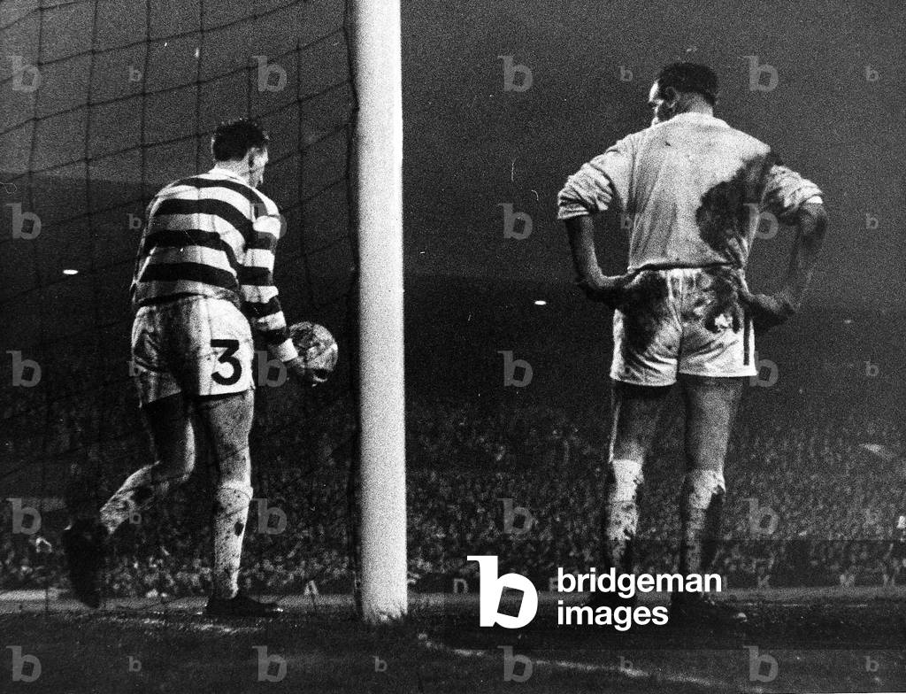 European Cup Winners Cup Semi Final Second Leg at Anfield April 1966Liverpool 2 v Celtic 0 (Liverpool win 2-1 on aggregate)Tommy Gemmell of Celtic picks the ball out of the net after Smith scores Liverpool's first goal (photo)