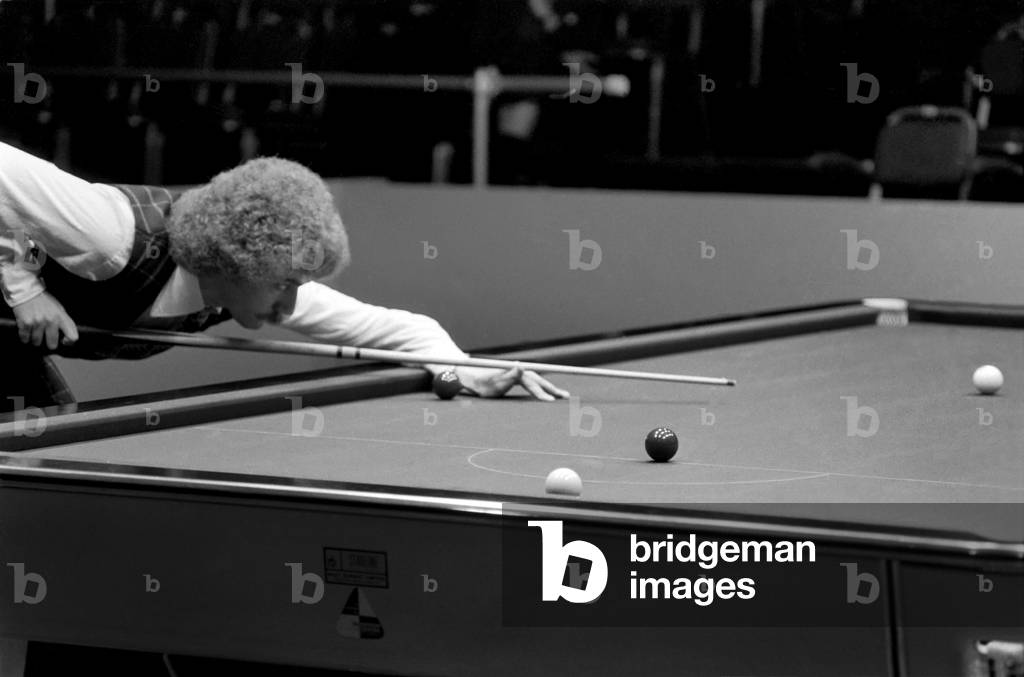 Canadian snooker player Cliff Thorburn in action during a tournament, 13th January 1975