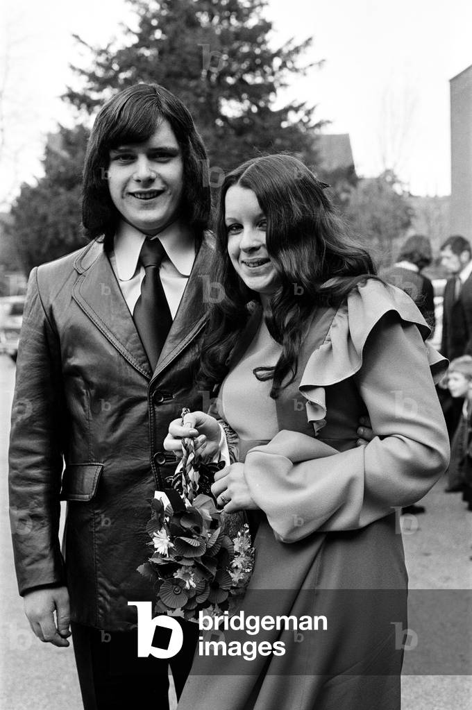 The wedding of Michael and Annette Owen from Tamworth. 11th November 1972 (b/w photo)