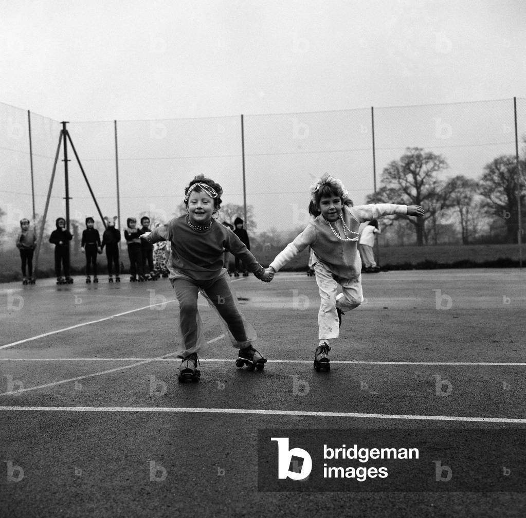 Children performing The Pied Piper on roller skates, December 1966