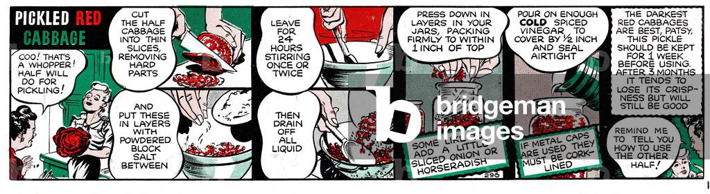 Pickled Red Cabbage, Patsy's Cookery Strip, c. 1946