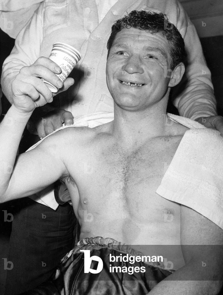 Coventry boxing legend Mick Leahy after a triumphant fight in Leicester.
13th February 1963