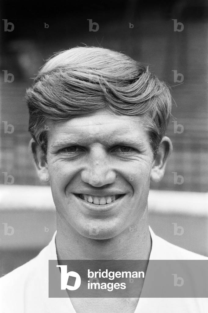 Derby County pose for photographs at a pre season training session. Portrait of Alan Durban. 20th August 1965 (photo)