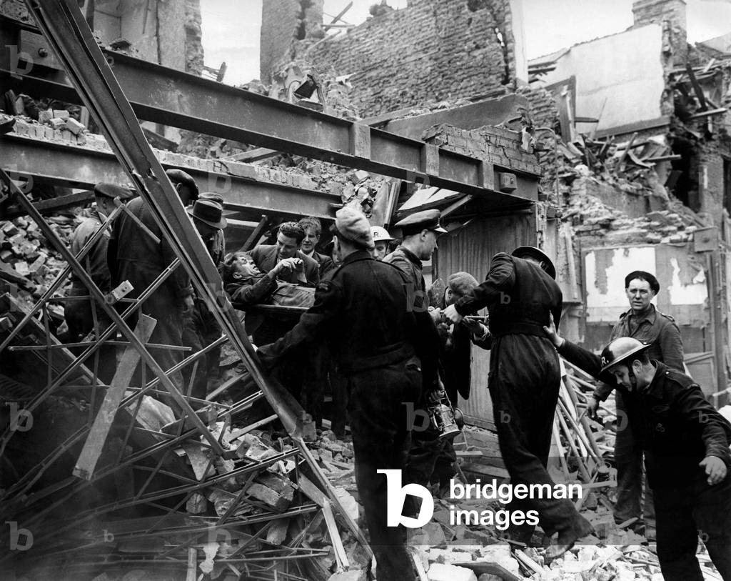 R.P. Air Raid Damage at East Lane, Walworth. June 1944