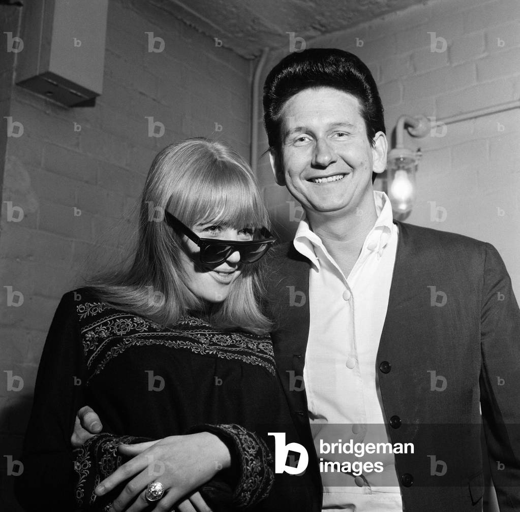 American singer Roy Orbison with Marianne Faithfull. February 1965 (b/w photo)
