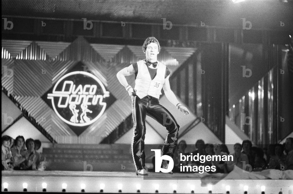 Disco fever grips the contestants in the World Disco Championships at the Empire Leicester Square 10th December 1978