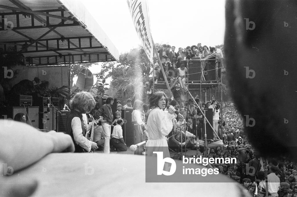 Rolling Stones performing at Hyde Park.
5th July 1969.