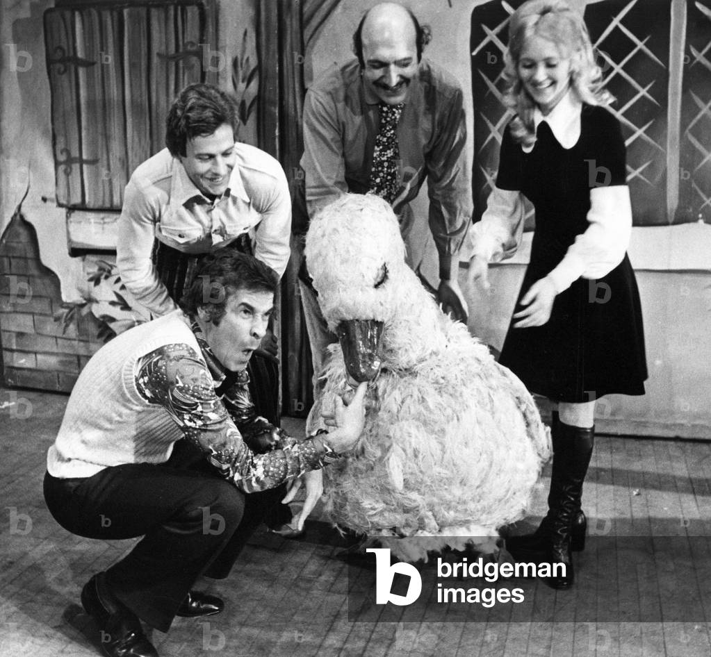 Stanley Baxter in final rehearsals for Mother Goose at the Theatre Royal, Newcastle, 1970