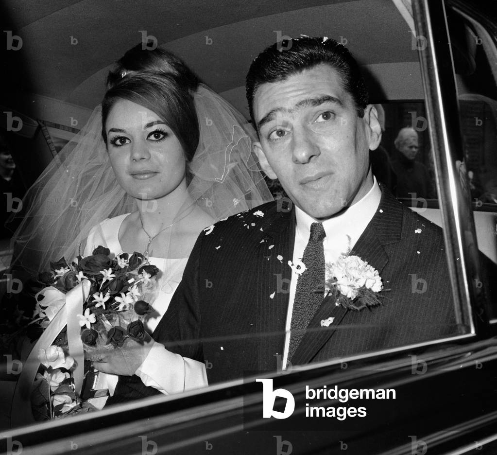London gangster Reggie Kray marries Francis Shea. 19th April 1965 (b/w photo)