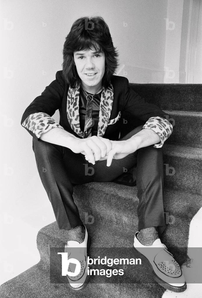 British blues guitarist and singer Gary Moore of Thin Lizzy. 27th March 1979 (b/w photo)